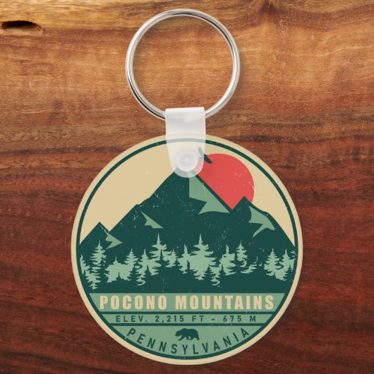 Porte-clés Pocono Mountains Pennsylvanie Randonnée coucher de (Recto)