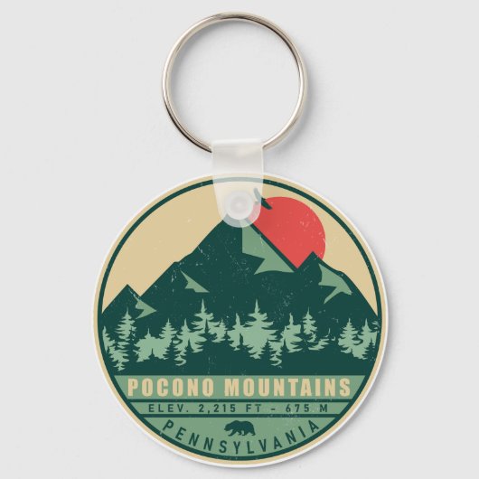 Porte-clés Pocono Mountains Pennsylvanie Randonnée coucher de (Verso)