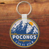 Porte-clés Poconos Pennsylvania PA Mountain Retro Cadeau (Recto)