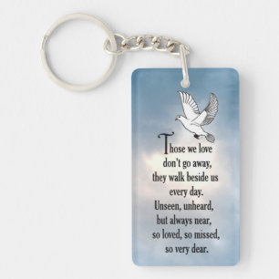 Porte-clés Poème "ainsi aimé" d'oiseau