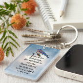 Porte-clés Poème "ainsi aimé" d'oiseau bleu (Devant droit)