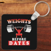 Porte-clés Poids avant dates | Citation motivationnelle de fo (Verso)