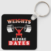 Porte-clés Poids avant dates | Citation motivationnelle de fo (Dos)