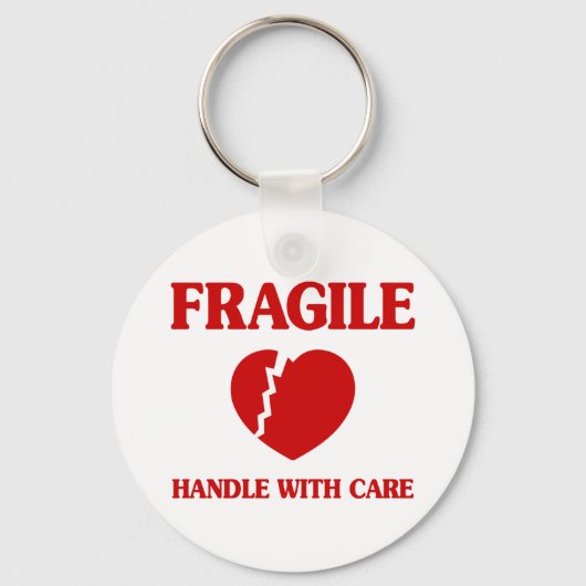 Porte-clés Poignée Cardiaque Fragile Avec Soin (Recto)