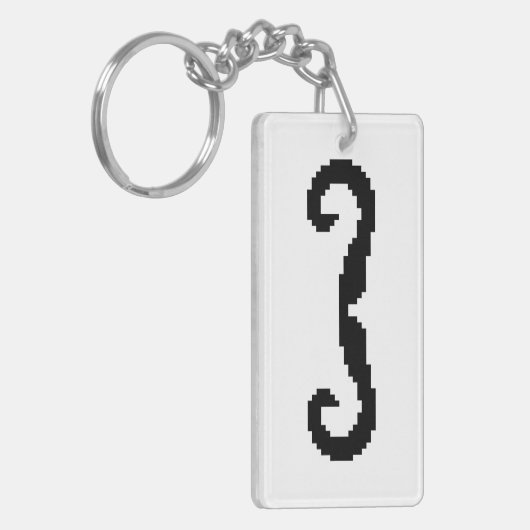 Porte-clés Poignée de 8 bits Pixel Moustache (Devant gauche)