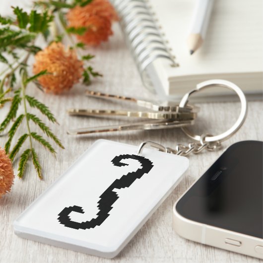 Porte-clés Poignée de 8 bits Pixel Moustache (Devant droit)