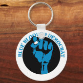 Porte-clés poing démocrate de sang bleu (Recto)