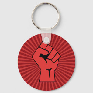 Porte-clés Poing révolutionnaire rouge