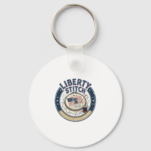 Porte-clés Point de Liberty Patriote Broderie Patriotique Aig
