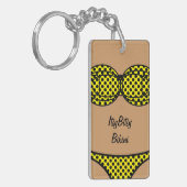 Porte-clés Point de polka noir de bikini (Devant gauche)