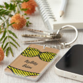 Porte-clés Point de polka noir de bikini (Devant droit)