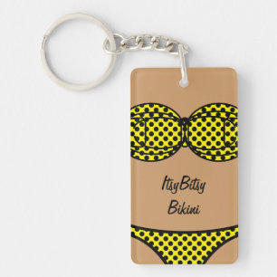 Porte-clés Point de polka noir de bikini