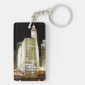 Porte-clés Point de repère célèbre de Chicago la nuit (Dos)