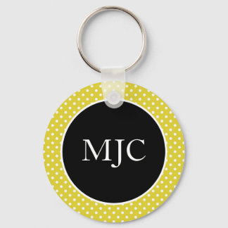 Porte-clés Pointe Polka moderne Bouton personnalisé Cercle cl