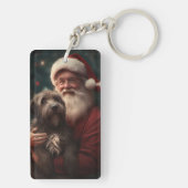 Porte-clés Pointeur à poils durs Griffon Noël du Père Noël (Dos)