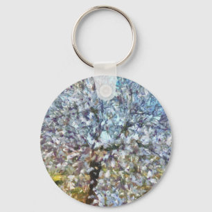 Porte-clés Pointillisme en fleurs d'amandes du printemps