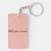 Porte-clés Points abstraits bleu orange ajouter nom texte t t (Dos)