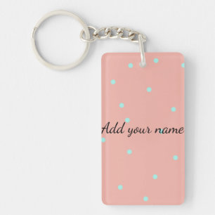 Porte-clés Points abstraits bleu orange ajouter nom texte t t