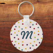 Porte-clés Points colorés funky Motif Monogramme (Recto)