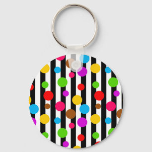 Porte-clés Points colorés rayures colorées