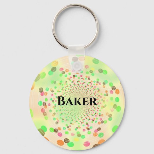 Porte-clés Points colorés tourbillonnants abstraits (Recto)