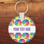 Porte-clés Points Couleur Cercle Motif + votre dos. & texte (Recto)