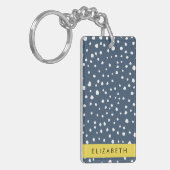 Porte-clés Points Dalmatiens Bleus De La Marine, Spots, Dotés (Devant gauche)