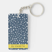 Porte-clés Points Dalmatiens Bleus De La Marine, Spots, Dotés (Dos)
