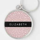 Porte-clés Points Dalmatiens Rose, Points Dalmatiens, Votre N (Devant)