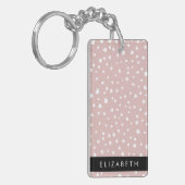 Porte-clés Points Dalmatiens Rose, Points Dalmatiens, Votre N (Devant gauche)