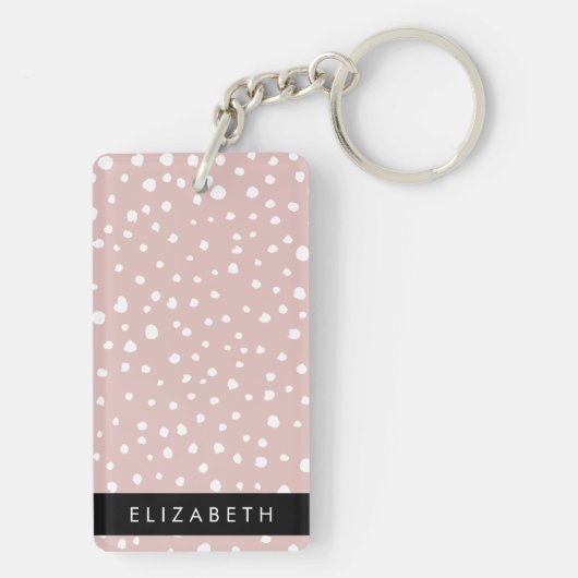 Porte-clés Points Dalmatiens Rose, Points Dalmatiens, Votre N (Dos)