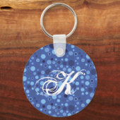 Porte-clés Points de bulle bleue Porte - clé de monogramme (Recto)