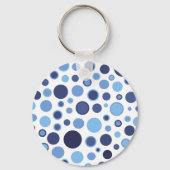 Porte-clés Points de bulle bleue Porte - clé de monogramme (Verso)
