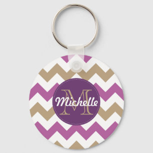 Porte-clés Points de cercle de monogramme de Champagne