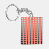 Porte-clés Points en satin - corail et étain (Devant gauche)