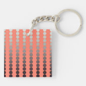 Porte-clés Points en satin - corail et étain (Dos)