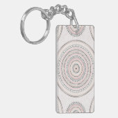 Porte-clés Points et traits roses et gris Doodles Mandala (Devant gauche)