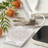 Porte-clés Points et traits roses et gris Doodles Mandala (Devant droit)