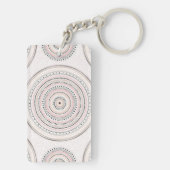 Porte-clés Points et traits roses et gris Doodles Mandala (Dos)