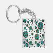 Porte-clés Points Leopard Brown et Turquoise PrintPolka (Devant gauche)