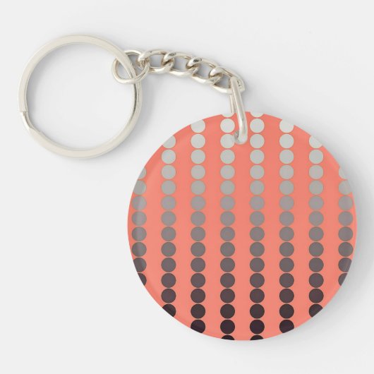 Porte-clés Points satinés - corail et étain (Devant)