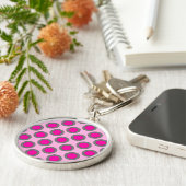 Porte-clés Points tournés, fuchsia, gris et rose (Côté)