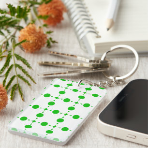 Porte-clés Points verts, motif à pois, pois, pointillé