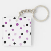 Porte-clés Points violets et noirs du monogramme (Dos)