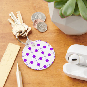 Porte-clés Points violets, Motif à pois, Points, Pointillé
