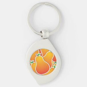 Porte-clés Poire orange funky