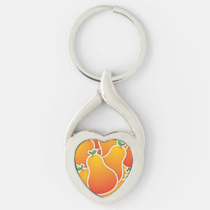 Porte-clés Poire orange funky