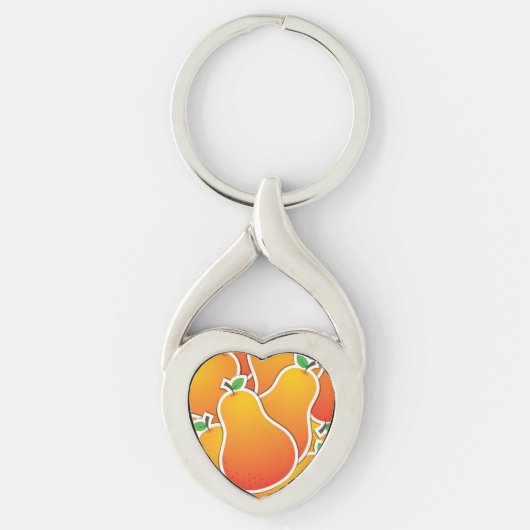 Porte-clés Poire orange funky (Devant)