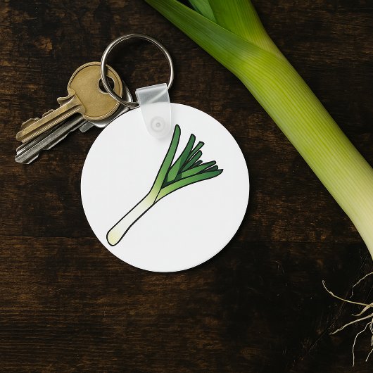Porte-clés Poireau vert simple légume