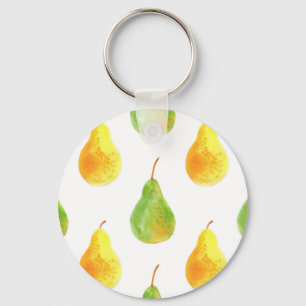 Porte-clés Poires dessinées à la main, aquarelle image alimen
